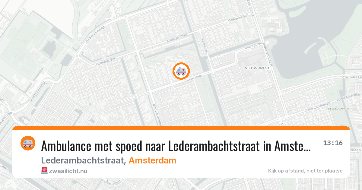 Ambulance met spoed naar Lederambachtstraat in Amsterdam — 28 mei 2026