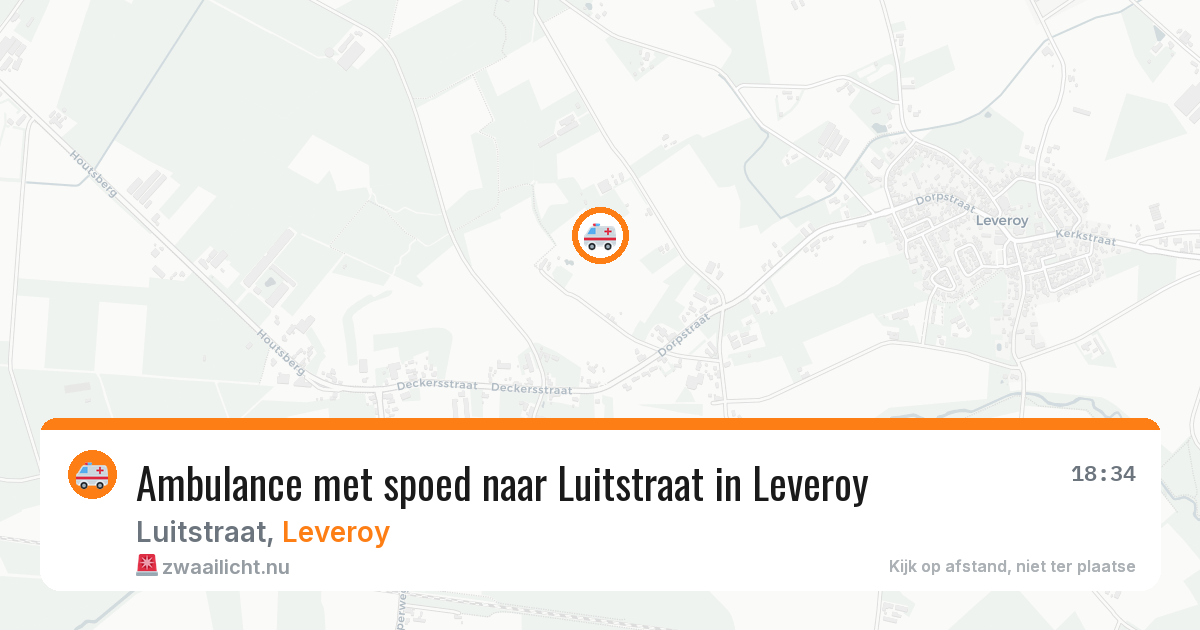 Ambulance met spoed naar Luitstraat in Leveroy — 21 jun 2026