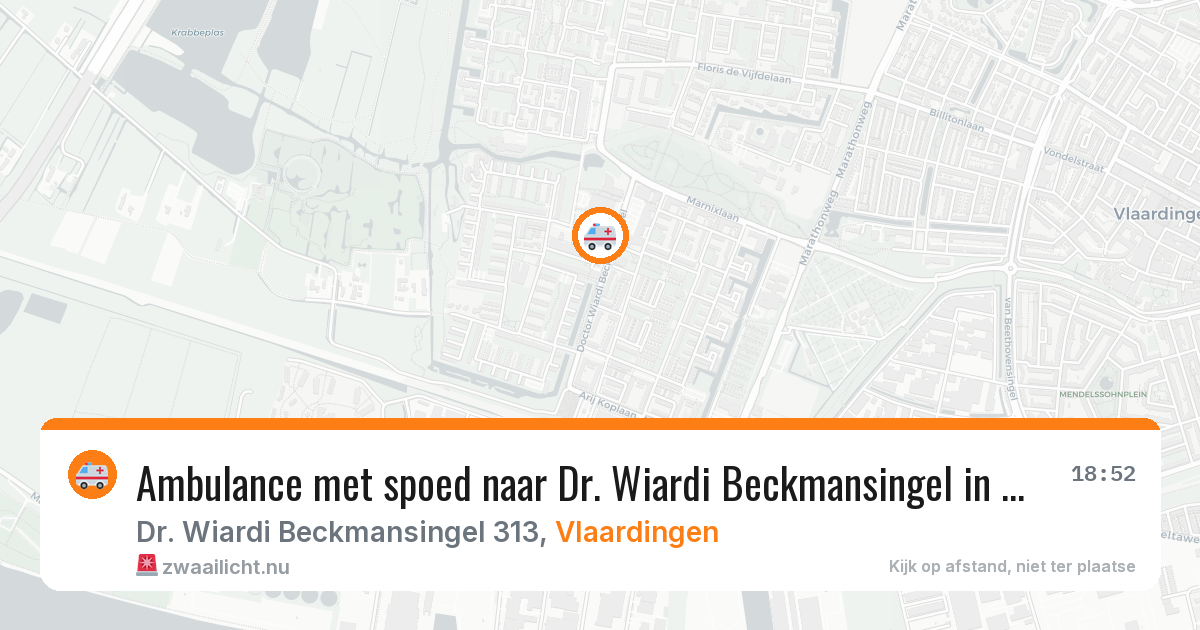 Ambulance met spoed naar Dr. Wiardi Beckmansingel in Vlaardingen — 22 mrt 2026