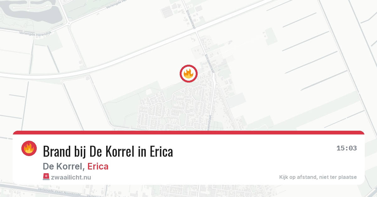 Brand bij De Korrel in Erica — 13 feb 2026