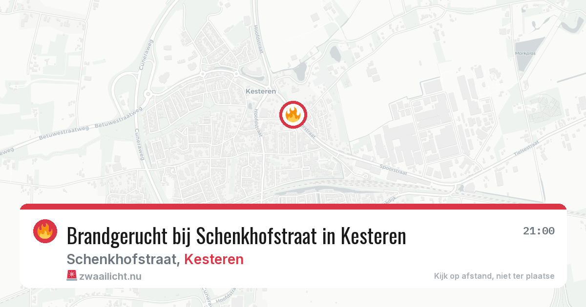 Brandgerucht bij Schenkhofstraat in Kesteren — 15 mrt 2026