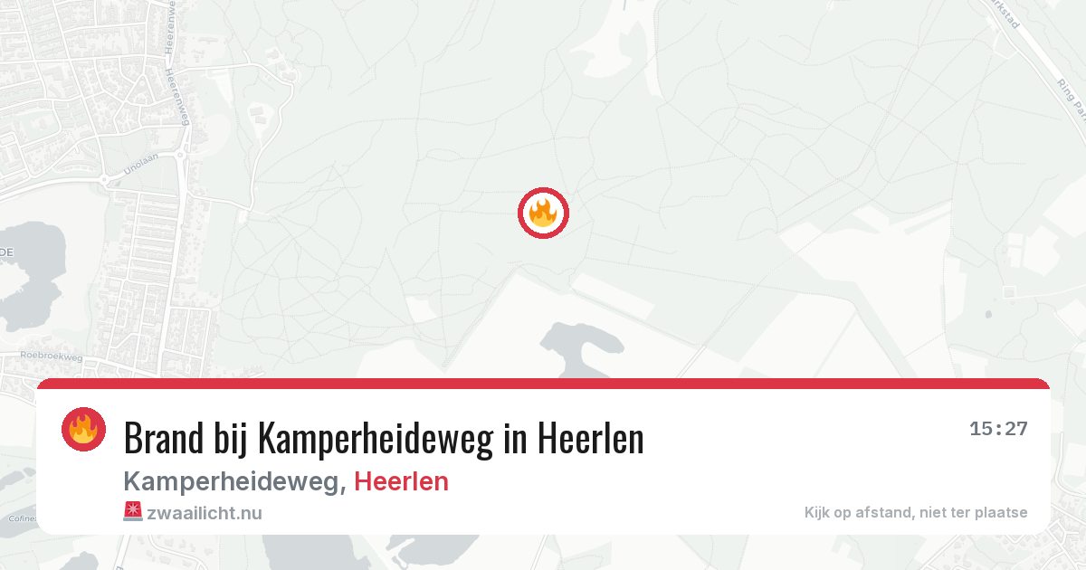 Brand bij Kamperheideweg in Heerlen — 8 mei 2026