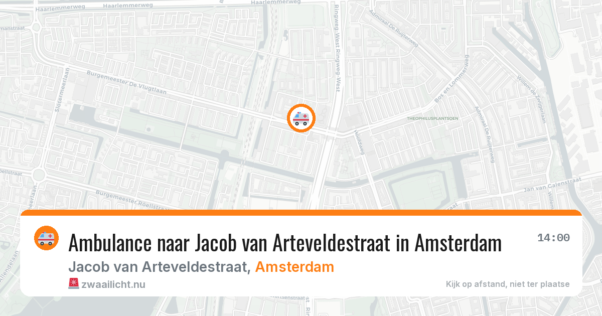 Ambulance naar Jacob van Arteveldestraat in Amsterdam — 10 jul 2026