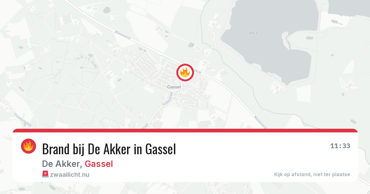 Brand bij De Akker in Gassel — 22 mrt 2026
