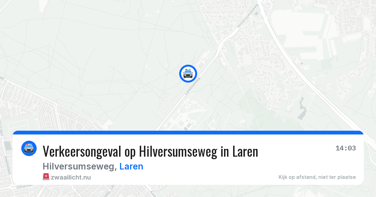 Verkeersongeval op Hilversumseweg in Laren — 15 apr 2026