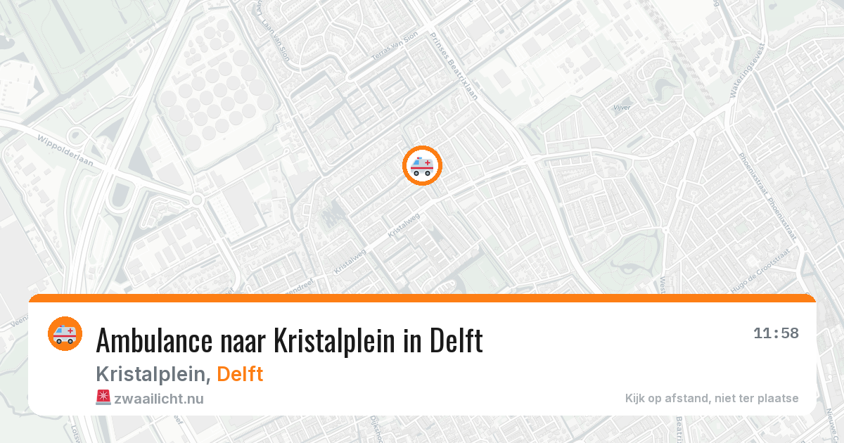 Ambulance naar Kristalplein in Delft — 1 jun 2026