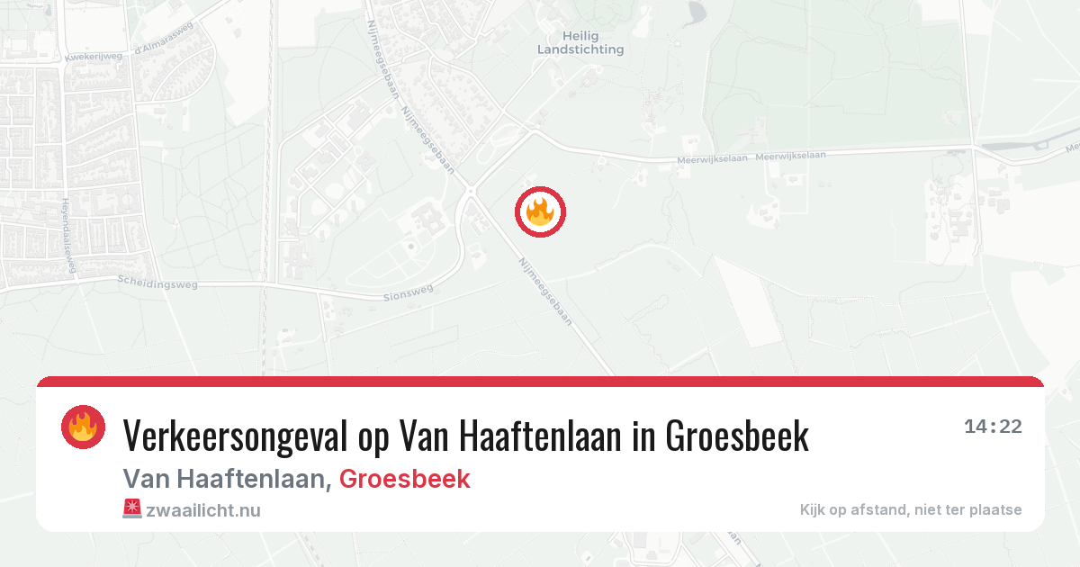 Verkeersongeval op Van Haaftenlaan in Groesbeek — 19 jul 2026