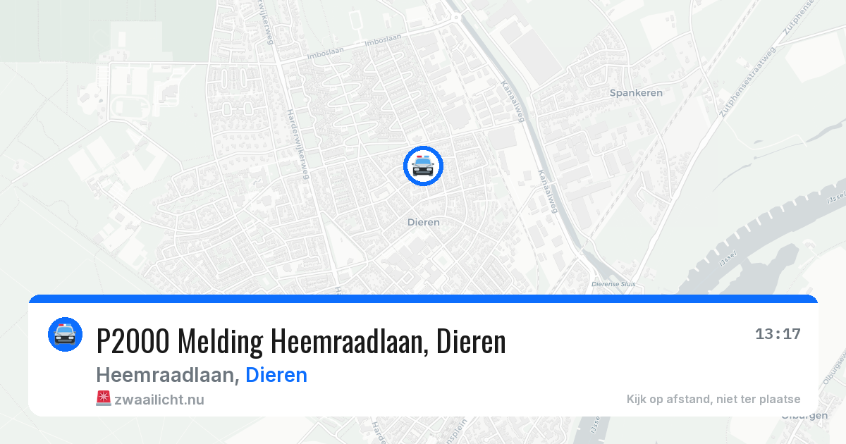 P2000 Melding Heemraadlaan, Dieren — 13 mrt 2026