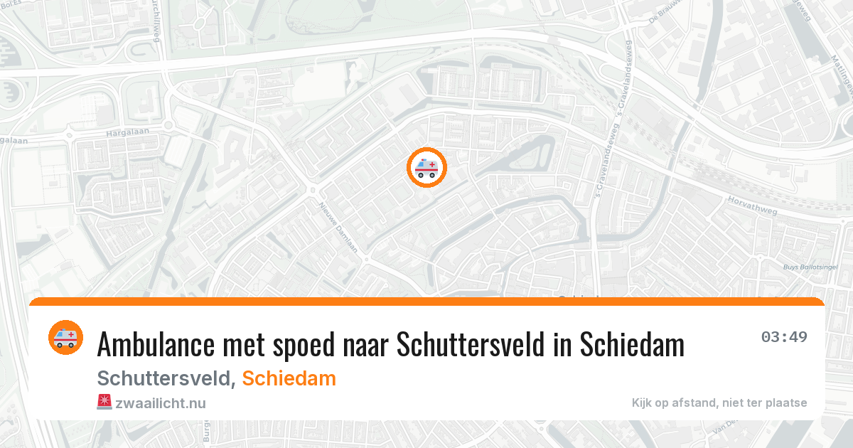 Ambulance met spoed naar Schuttersveld in Schiedam — 22 jul 2026