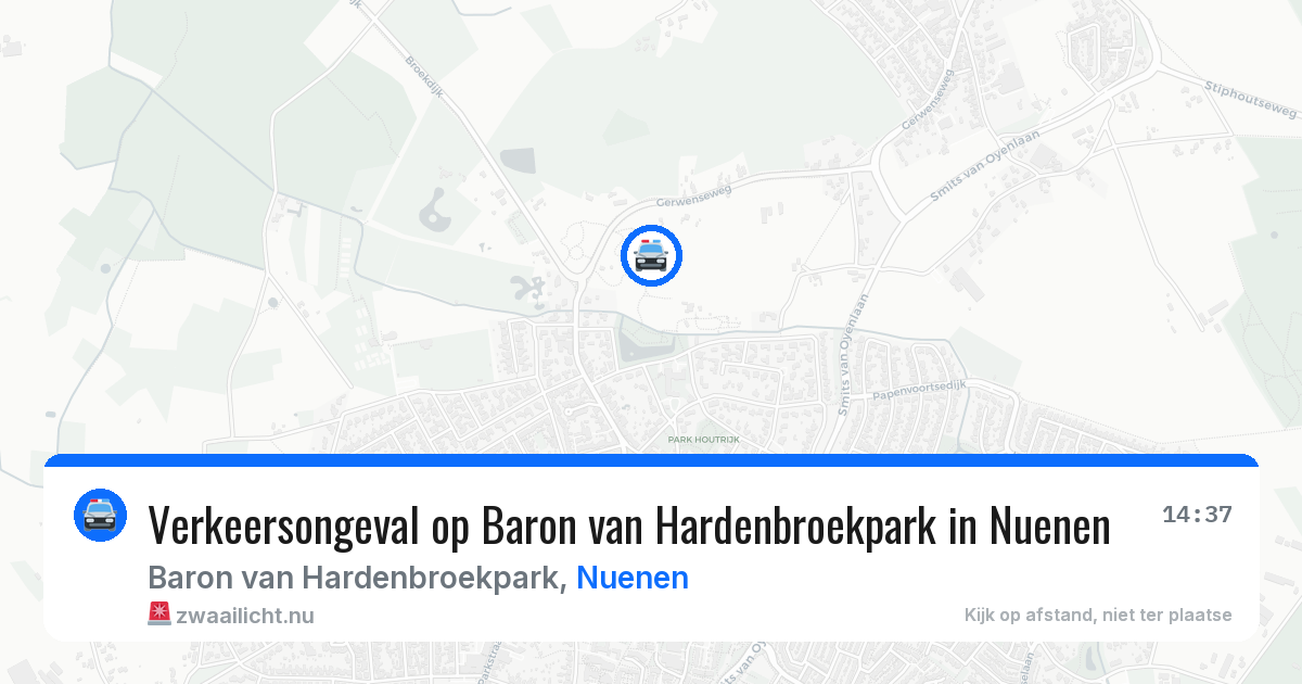 Verkeersongeval op Baron van Hardenbroekpark in Nuenen — 9 mei 2026