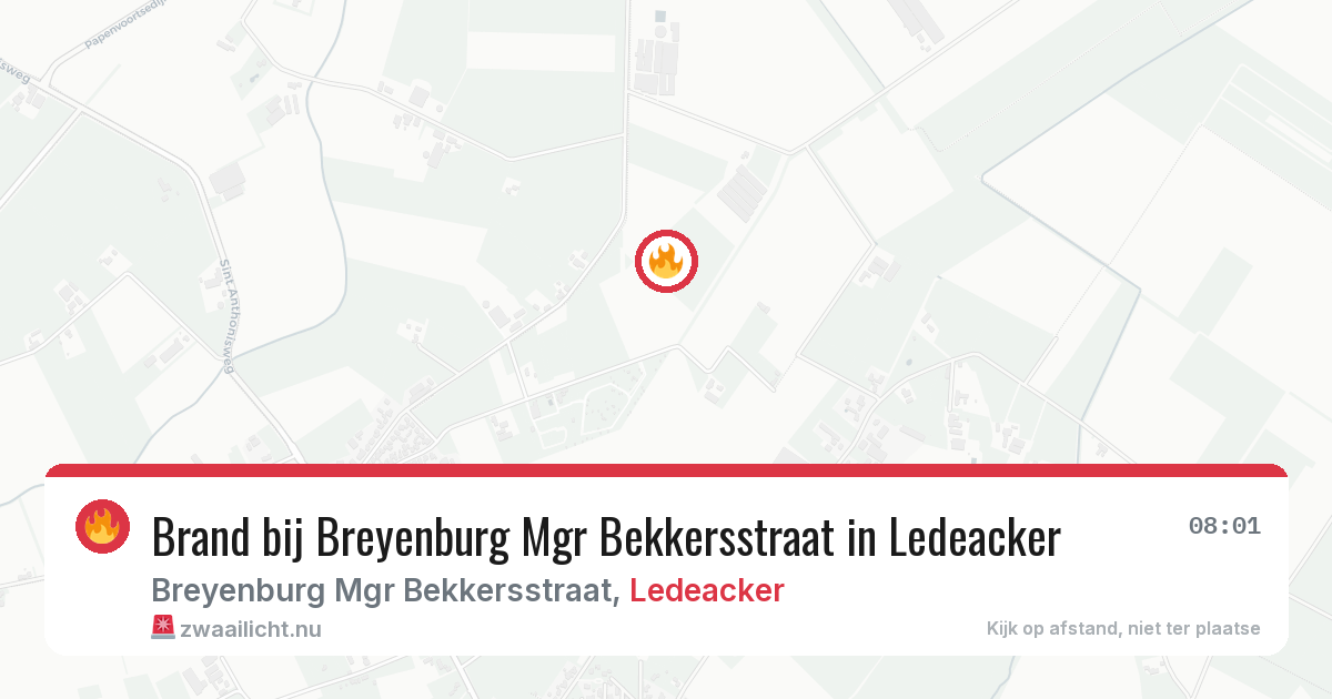 Brand bij Breyenburg Mgr Bekkersstraat in Ledeacker — 28 jun 2026