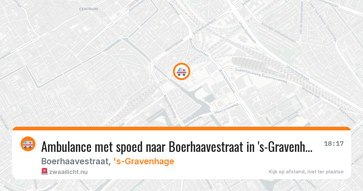 Ambulance met spoed naar Boerhaavestraat in 's-Gravenhage — 17 jul 2026