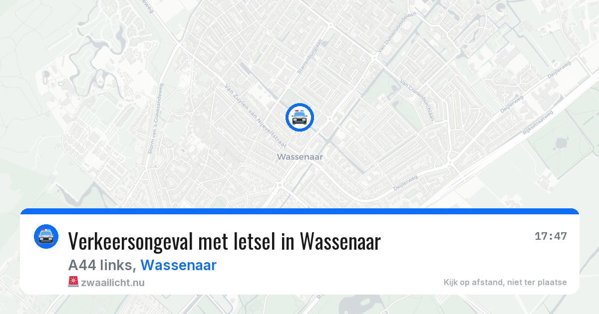 Verkeersongeval met letsel in Wassenaar — 26 jul 2026