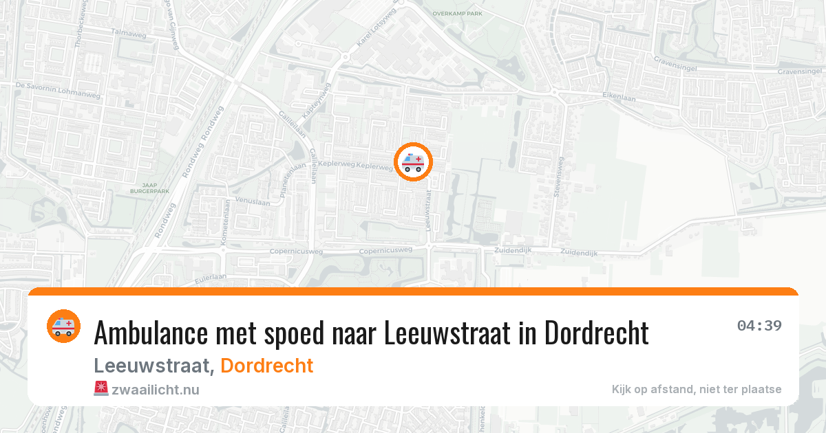 Ambulance met spoed naar Leeuwstraat in Dordrecht — 7 mei 2026