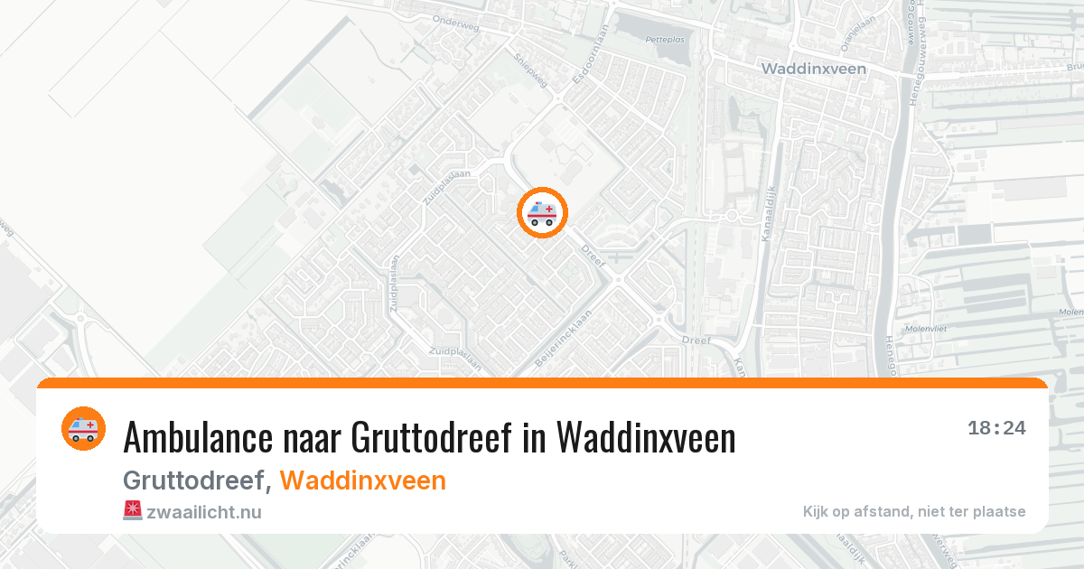 Ambulance naar Gruttodreef in Waddinxveen — 24 jul 2026