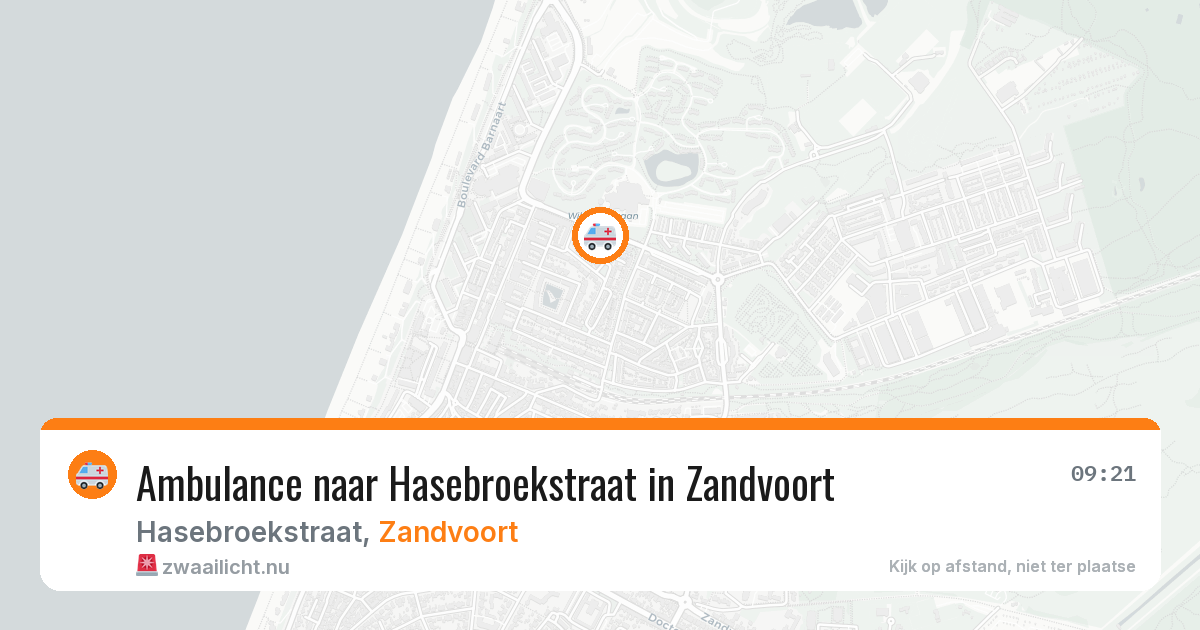Ambulance naar Hasebroekstraat in Zandvoort — 20 jul 2026