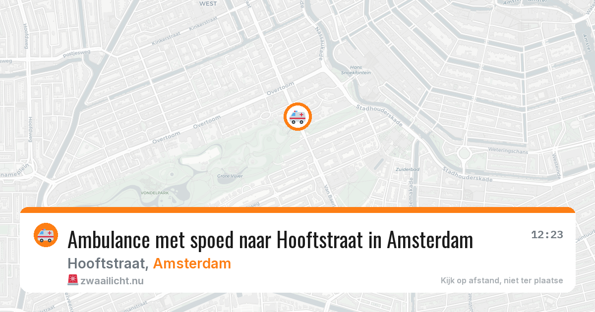 Ambulance met spoed naar Hooftstraat in Amsterdam — 16 jul 2026
