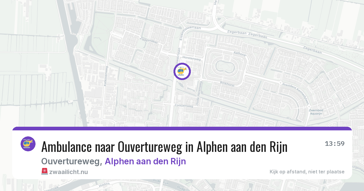 Ambulance naar Ouvertureweg in Alphen aan den Rijn — 8 jun 2026