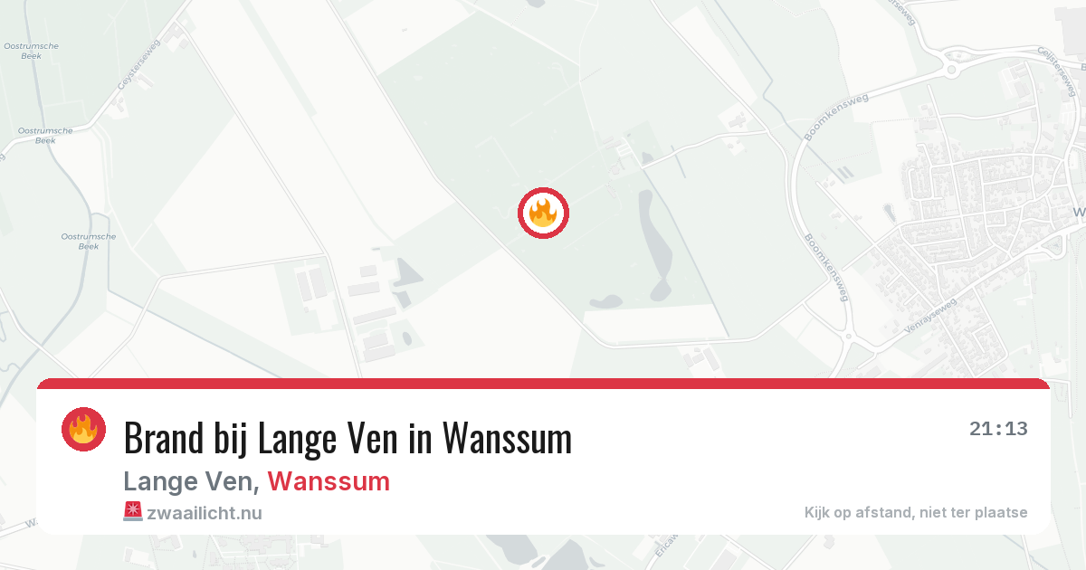 Brand bij Lange Ven in Wanssum — 27 apr 2026