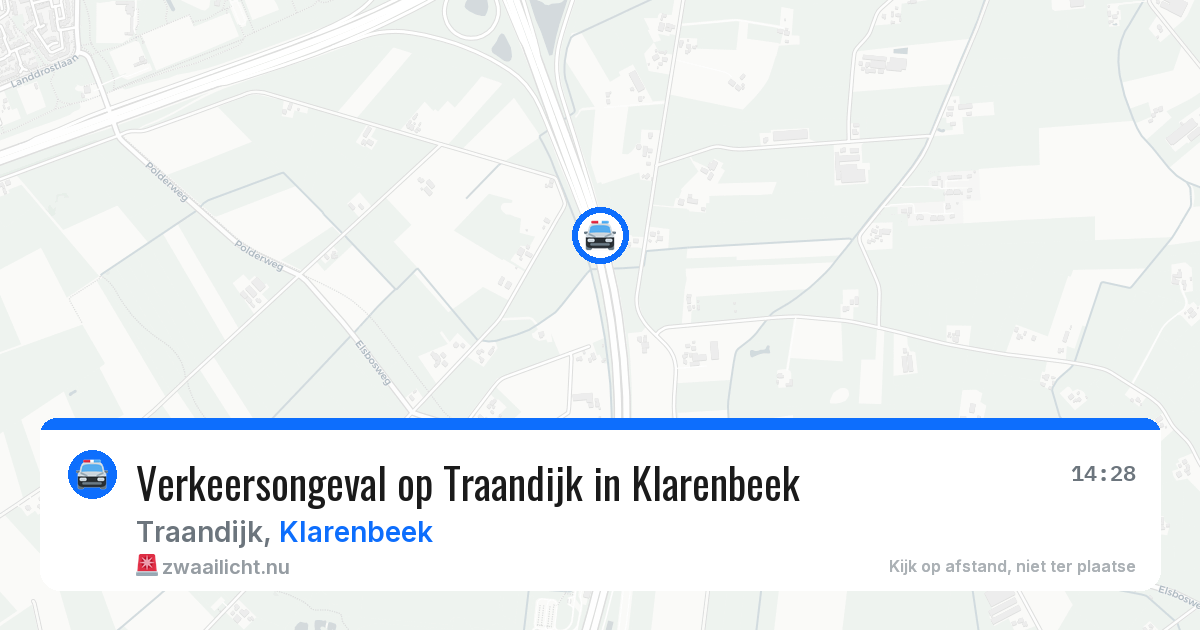 Verkeersongeval op Traandijk in Klarenbeek — 8 mrt 2026