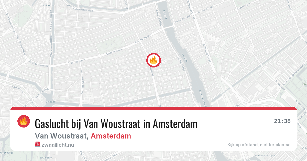 Gaslucht bij Van Woustraat in Amsterdam — 23 mrt 2026