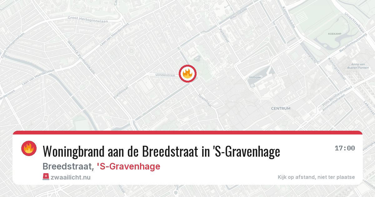 Woningbrand aan de Breedstraat in 'S-Gravenhage — 28 mei 2026