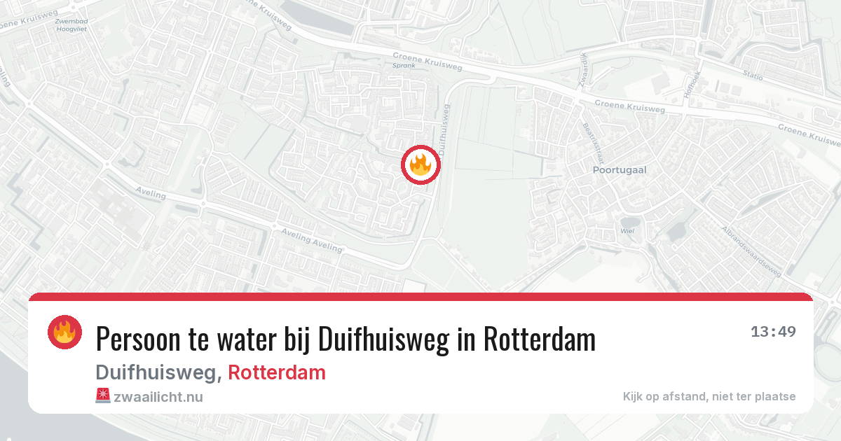 Persoon te water bij Duifhuisweg in Rotterdam — 26 mei 2026