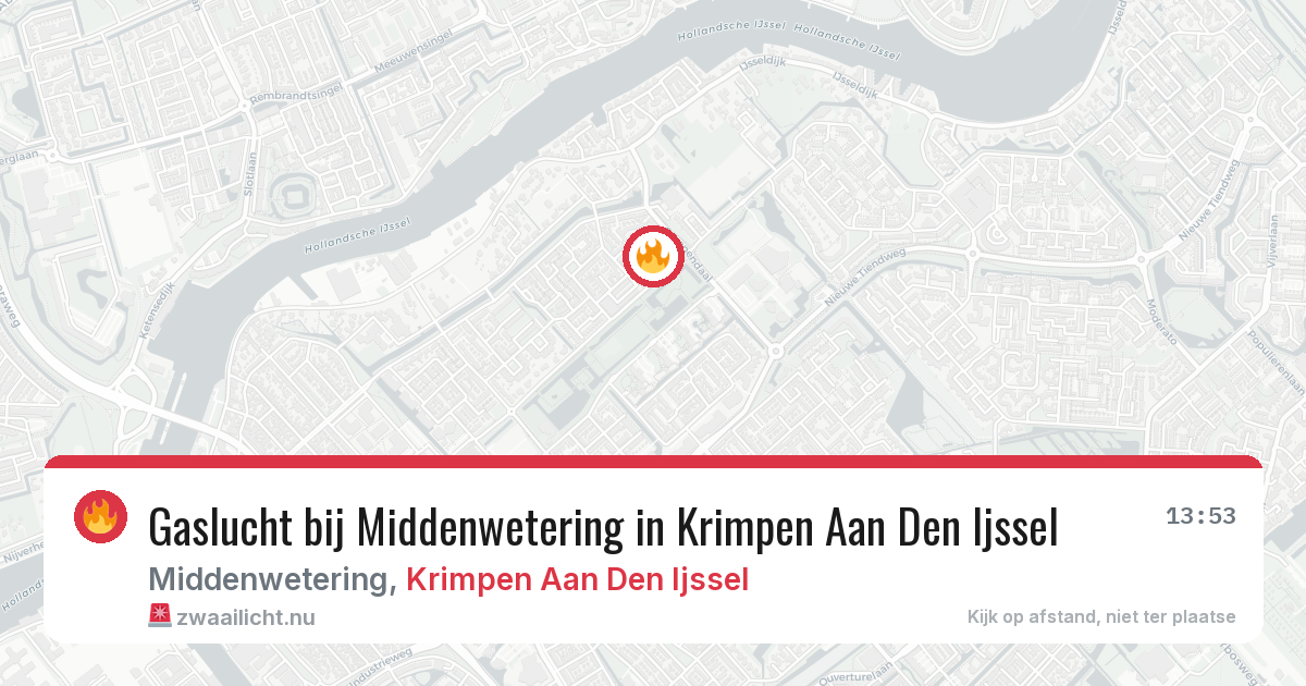 Gaslucht bij Middenwetering in Krimpen Aan Den Ijssel — 18 mrt 2026