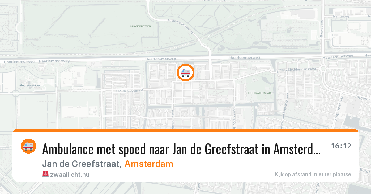 Ambulance met spoed naar Jan de Greefstraat in Amsterdam — 21 jul 2026