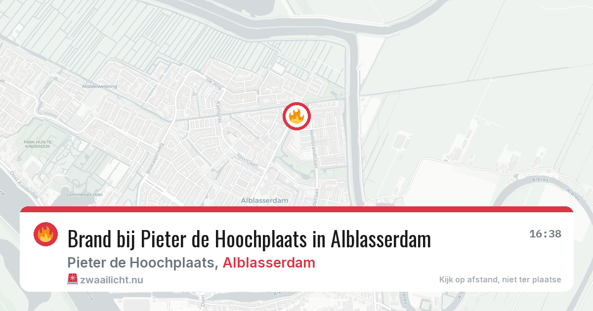 Brand bij Pieter de Hoochplaats in Alblasserdam — 2 jun 2026