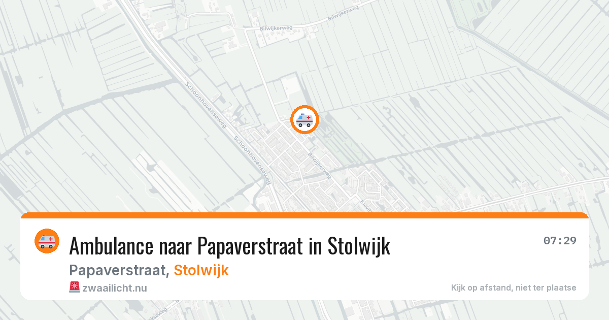 Ambulance naar Papaverstraat in Stolwijk — 22 mrt 2026