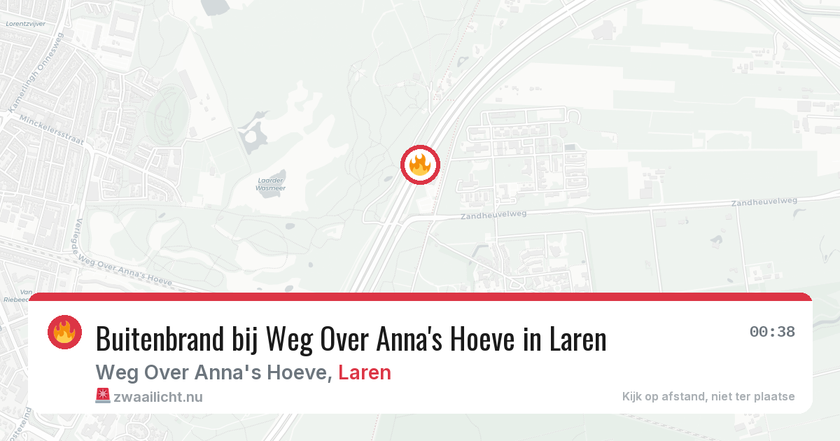 Buitenbrand bij Weg Over Anna's Hoeve in Laren — 14 jul 2026