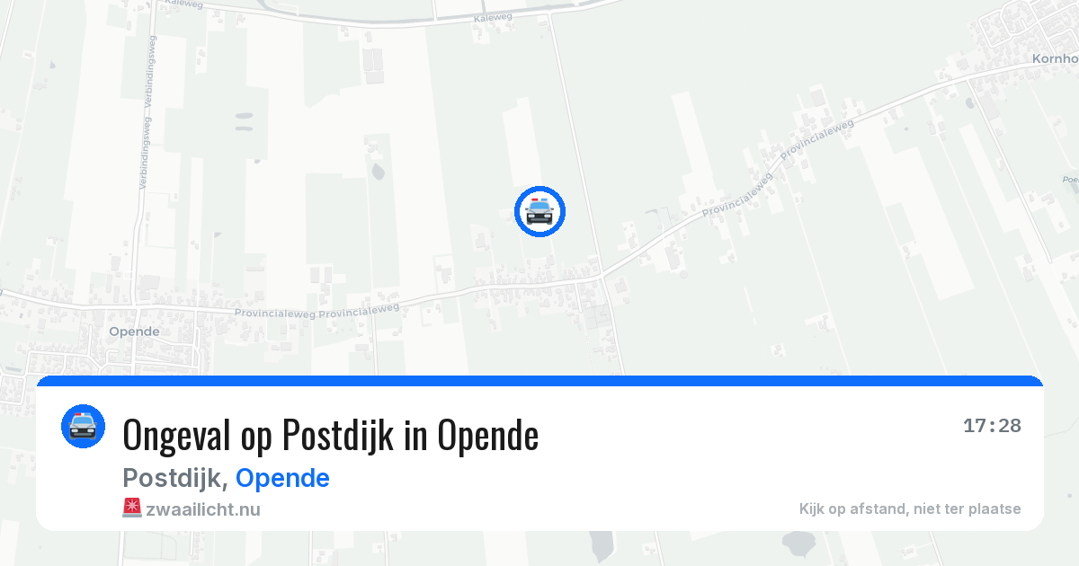 Ongeval op Postdijk in Opende — 16 jul 2026