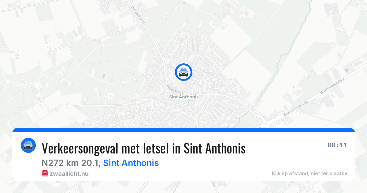 Verkeersongeval met letsel in Sint Anthonis — 26 mrt 2026