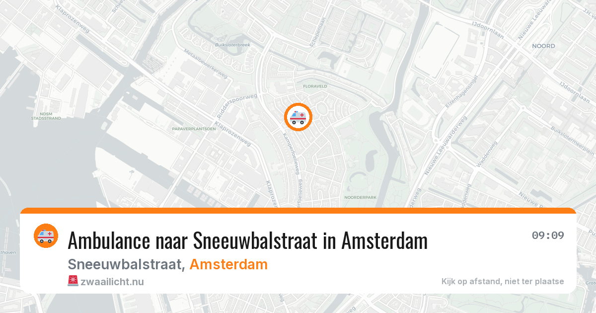 Ambulance naar Sneeuwbalstraat in Amsterdam — 22 jul 2026
