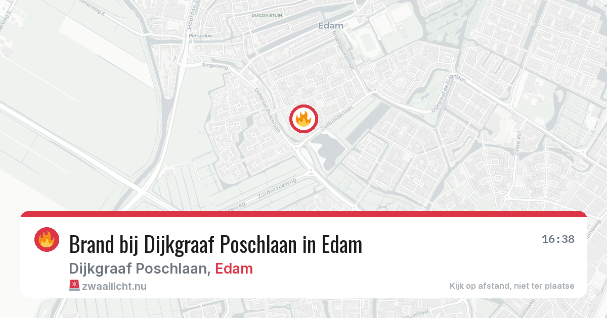 Brand bij Dijkgraaf Poschlaan in Edam — 24 mei 2026