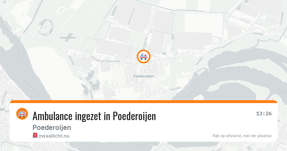 Ambulance ingezet in Poederoijen — 24 mei 2026