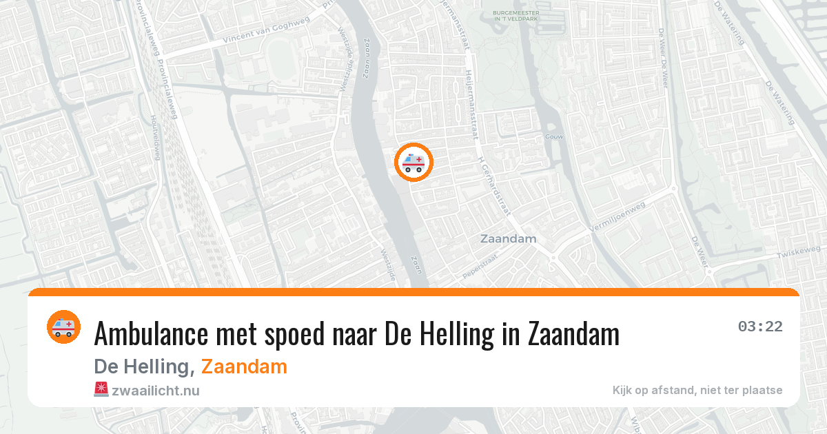 Ambulance met spoed naar De Helling in Zaandam — 18 jul 2026
