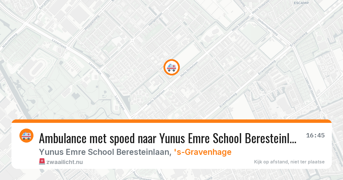 Ambulance met spoed naar Yunus Emre School Beresteinlaan in 's-Gravenhage — 9 feb 2026