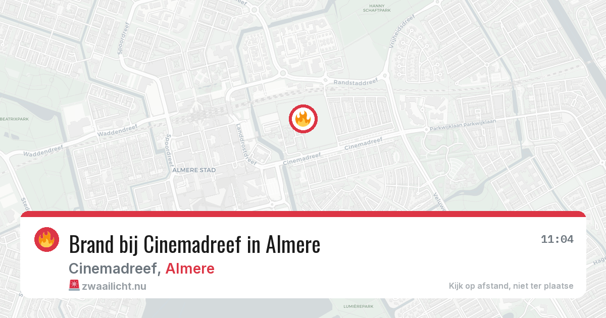 Brand bij Cinemadreef in Almere — 25 mrt 2026