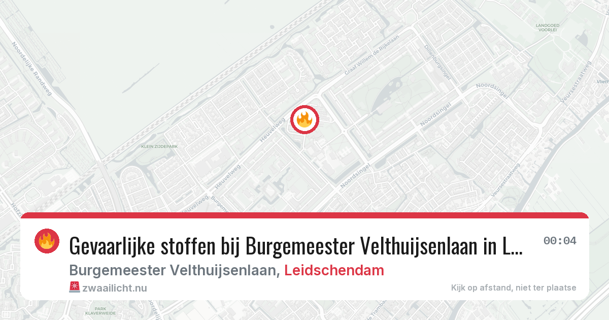 Gevaarlijke stoffen bij Burgemeester Velthuijsenlaan in Leidschendam — 22 mei 2026