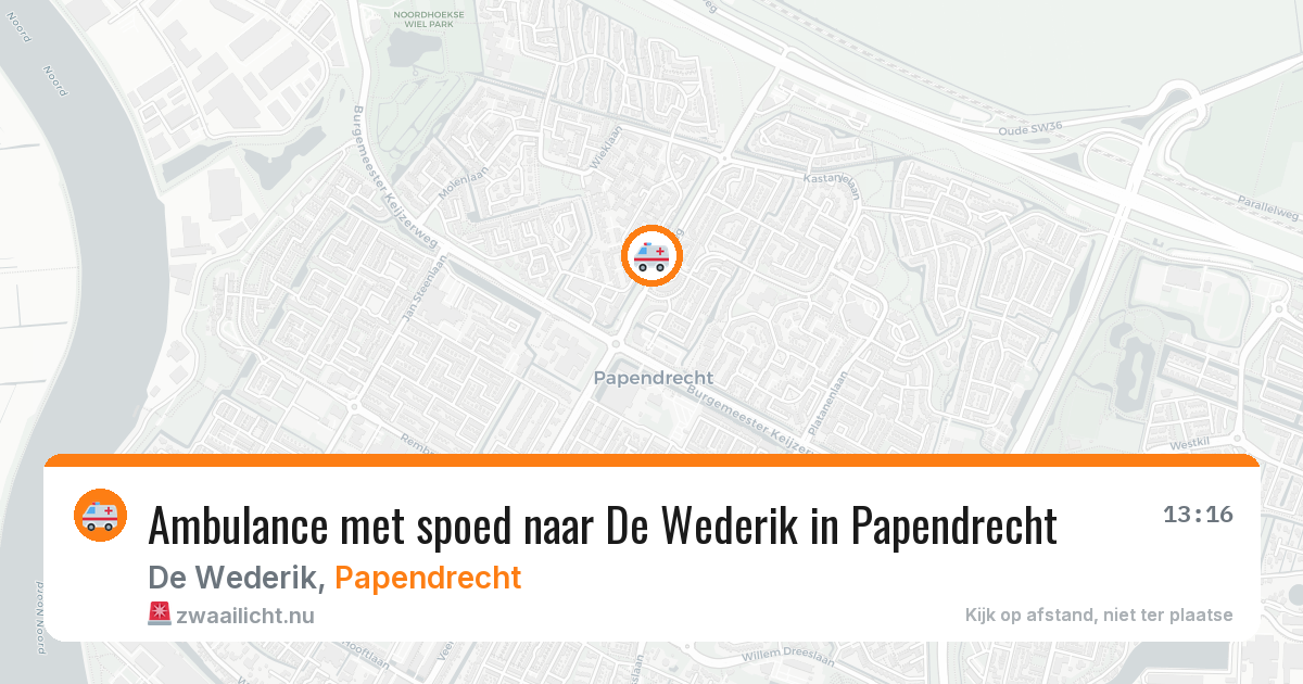 Ambulance met spoed naar De Wederik in Papendrecht — 24 jul 2026