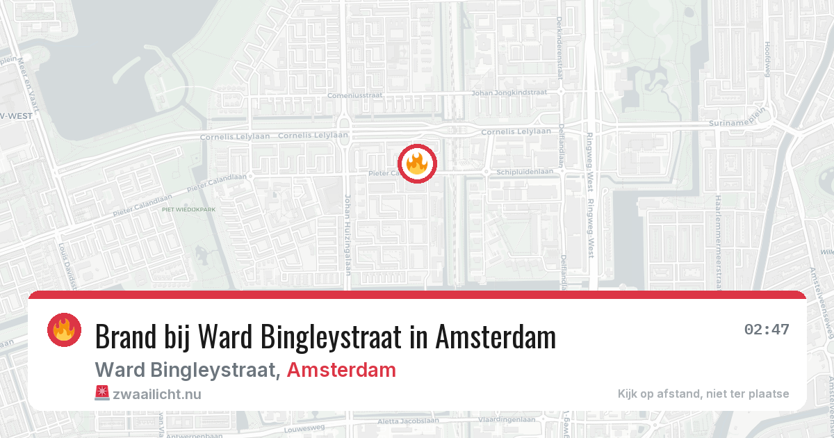 Brand bij Ward Bingleystraat in Amsterdam — 14 jul 2026