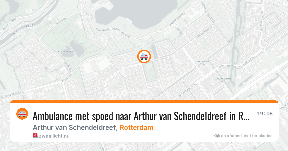 Ambulance met spoed naar Arthur van Schendeldreef in Rotterdam — 19 jul 2026