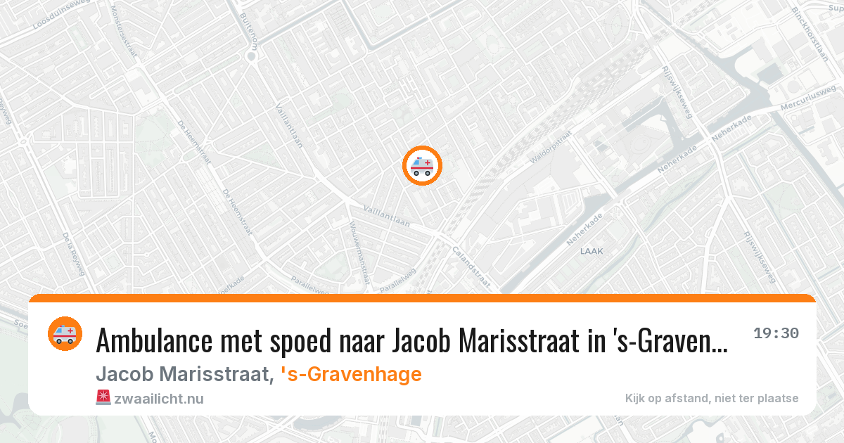 Ambulance met spoed naar Jacob Marisstraat in 's-Gravenhage — 12 mei 2026