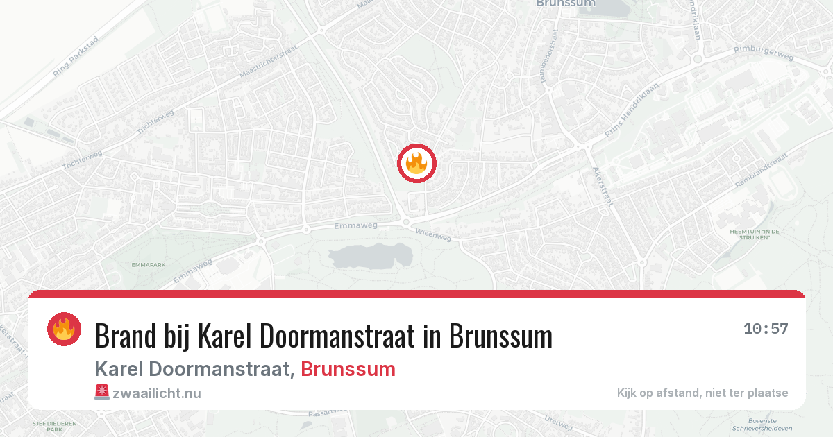 Brand bij Karel Doormanstraat in Brunssum — 15 mei 2026