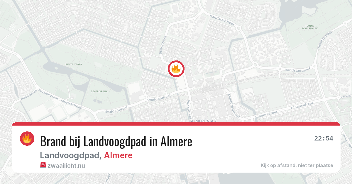 Brand bij Landvoogdpad in Almere — 25 jul 2026