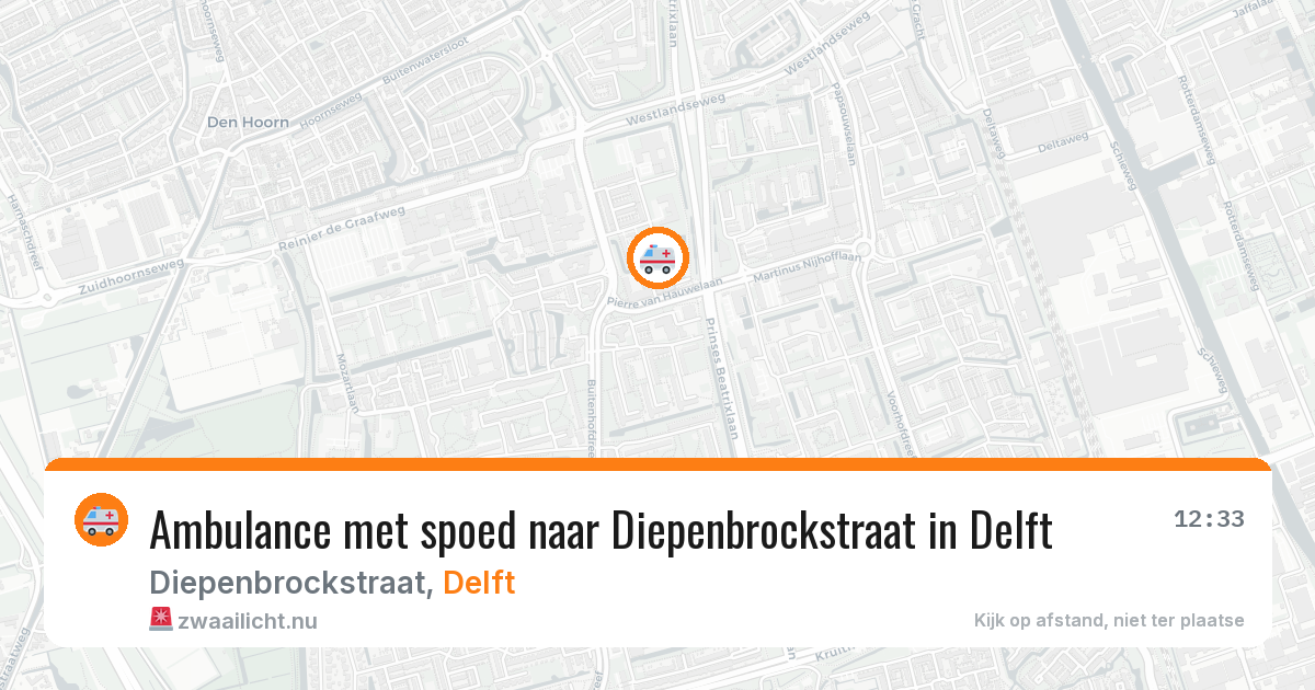 Ambulance met spoed naar Diepenbrockstraat in Delft — 3 feb 2026