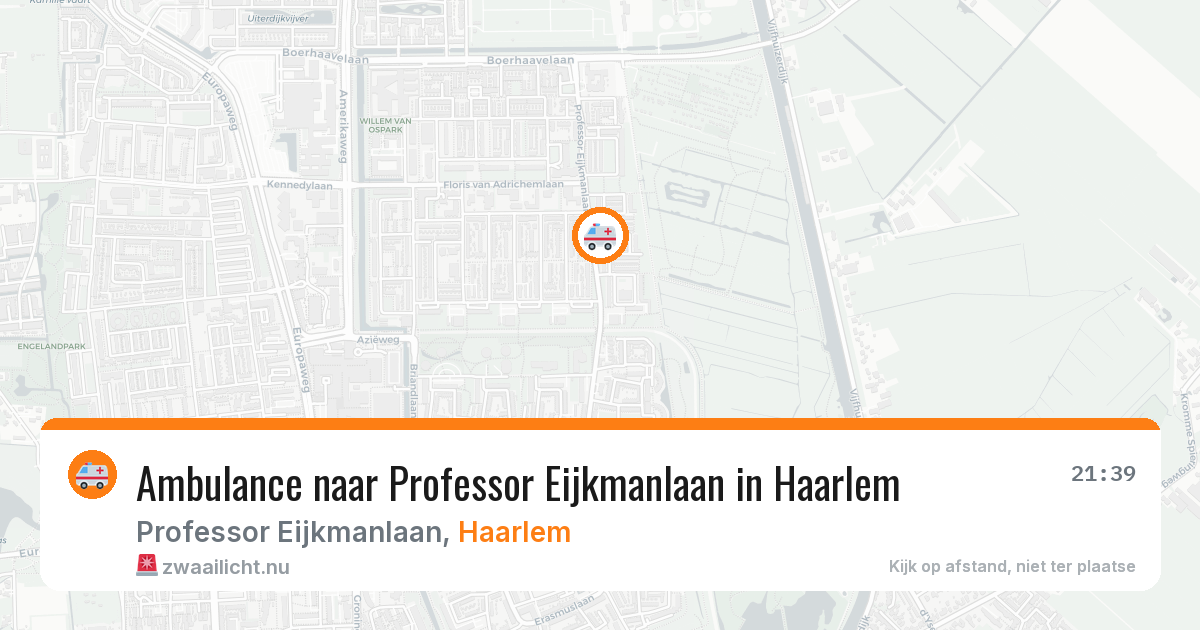 Ambulance naar Professor Eijkmanlaan in Haarlem — 20 jul 2026