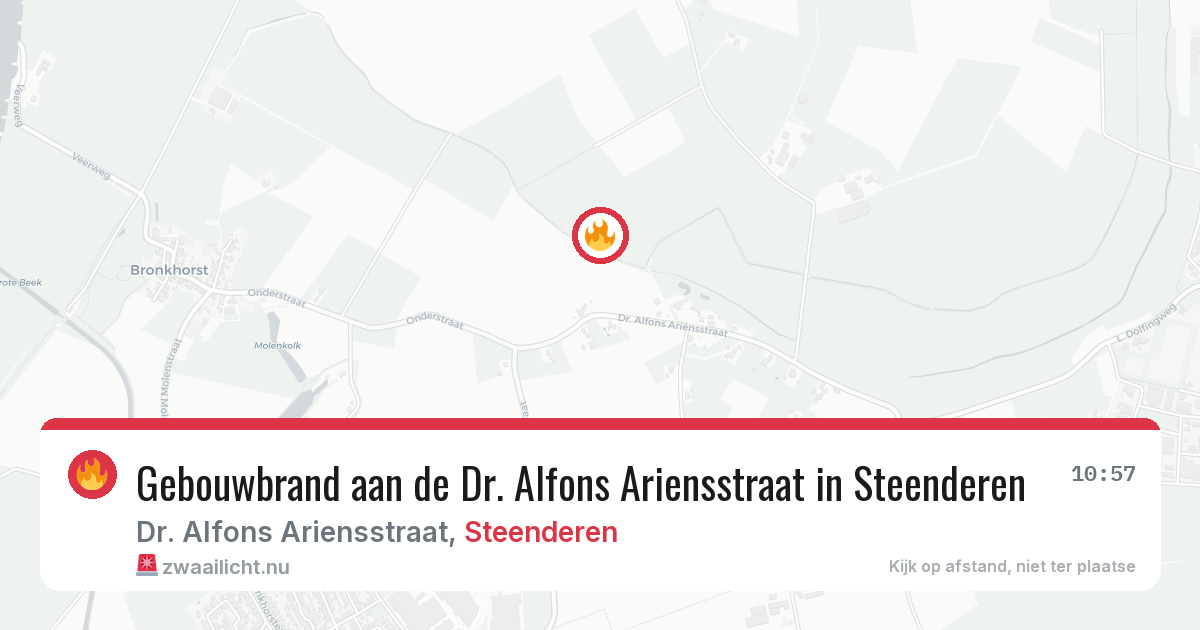 Gebouwbrand aan de Dr. Alfons Ariensstraat in Steenderen — 11 jul 2026